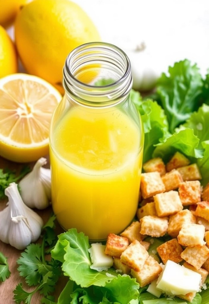 9 Flavor-Packed Homemade Dressings to Elevate Your Healthy Salads! - 2. Tangy Lemon-Garlic Vinaigrette