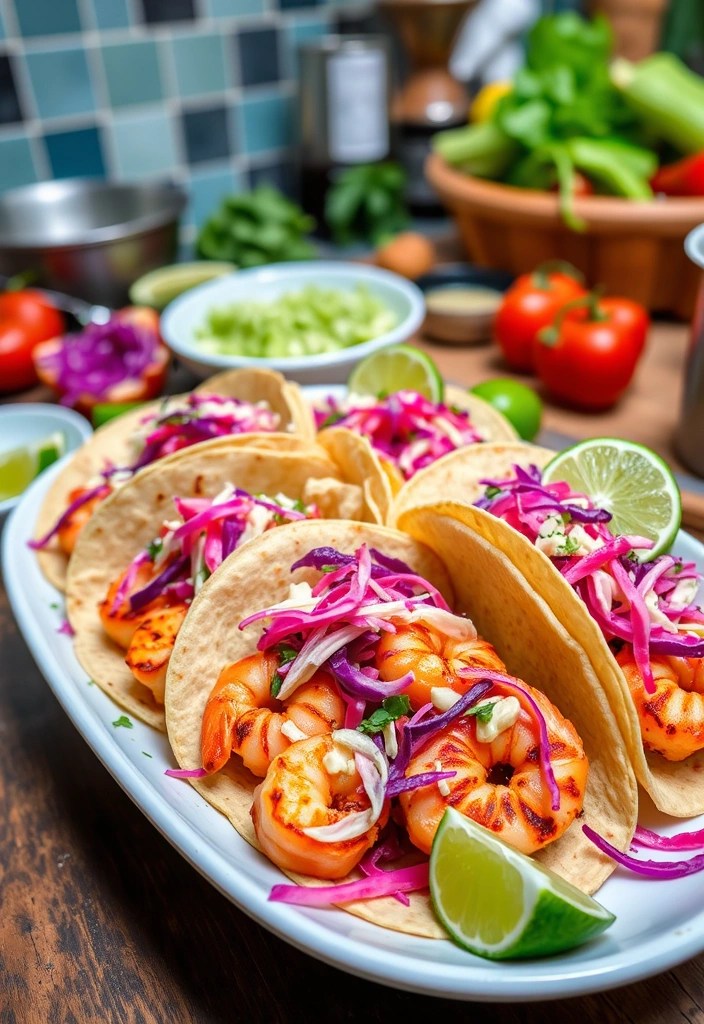 Cook Together: 8 Healthy Dinner Ideas for Valentine's Day That Are Perfect for Two! - 4. Grilled Shrimp Tacos with Cabbage Slaw