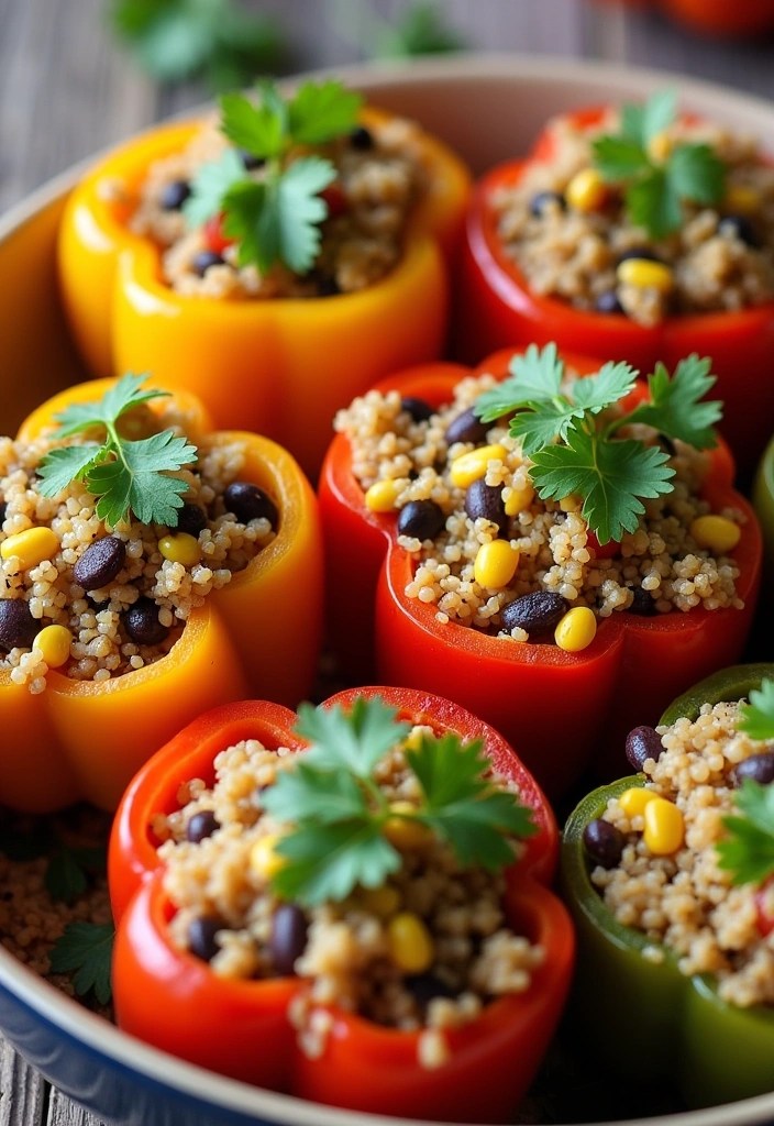 Unlock a Healthier You with These 6 Delicious Fiber Rich Dinner Ideas! - 1. Quinoa and Black Bean Stuffed Peppers