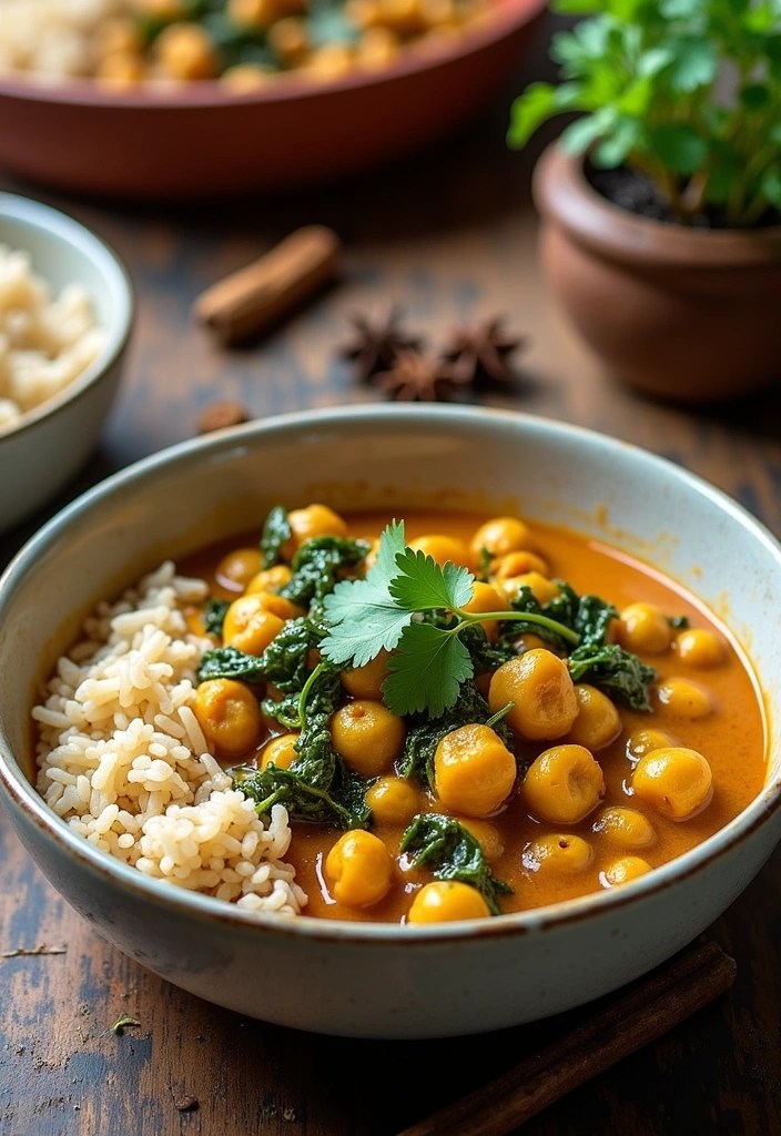 Unlock a Healthier You with These 6 Delicious Fiber Rich Dinner Ideas! - 2. Creamy Chickpea and Spinach Curry