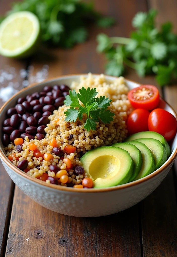Unlock a Healthier You with These 6 Delicious Fiber Rich Dinner Ideas! - 6. Black Bean and Quinoa Buddha Bowl