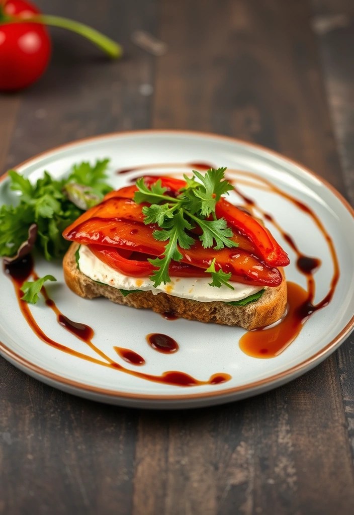 Your Ultimate Guide to Healthy Sandwiches: 15 Wholesome Recipes You Can’t Resist! - 11. Roasted Red Pepper & Goat Cheese Sandwich