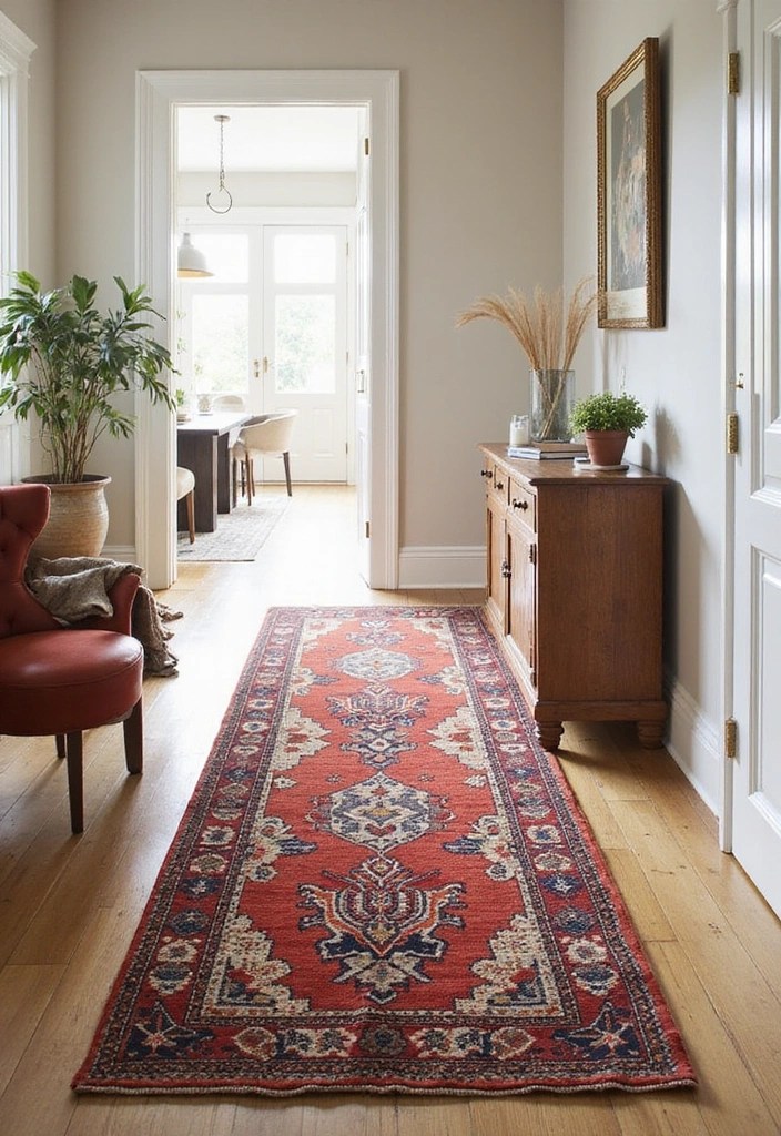 11 DIY Hallway Decor Projects That Are Easy and Budget-Friendly (Try #6!) - 9. Decorative Runner Rugs