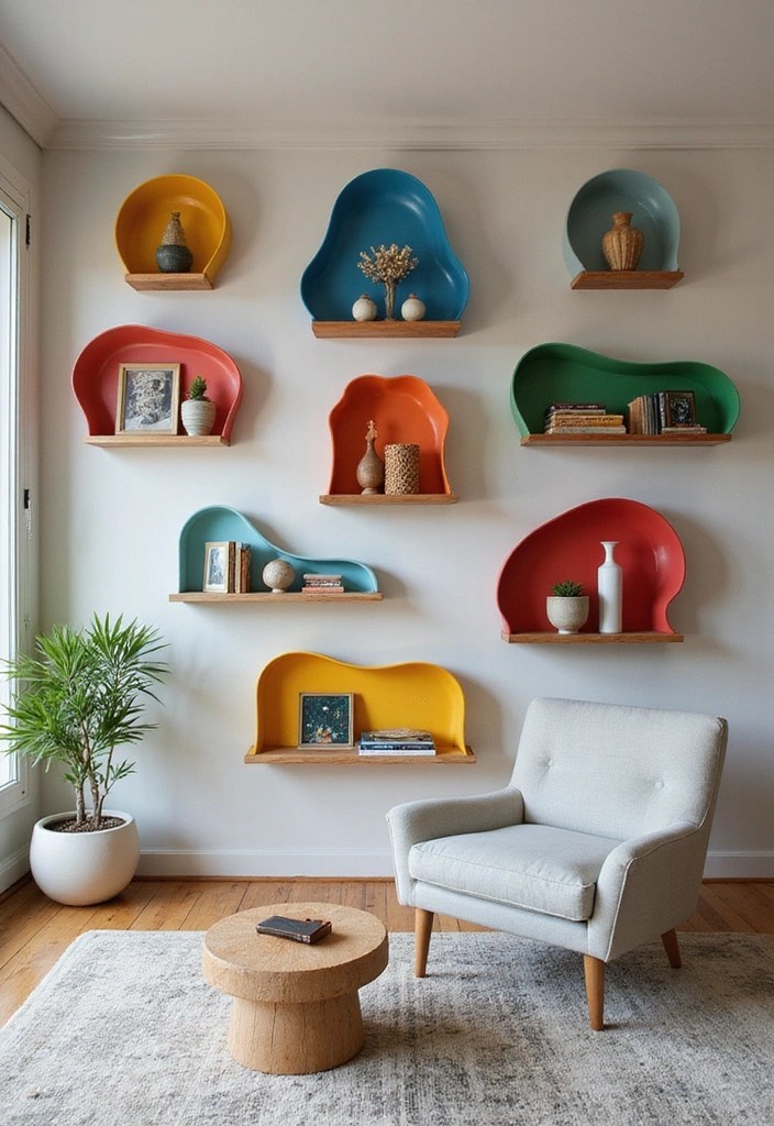 12 Floating Shelves That Will Make Your Walls Pop (Discover #3's Magic!) - 9. Artistic Display Shelves