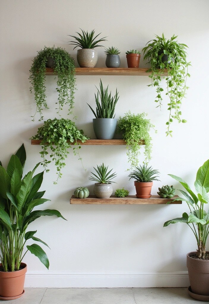 12 Minimalist Floating Shelf Hacks That Will Declutter Your Life! - 6. A Touch of Green