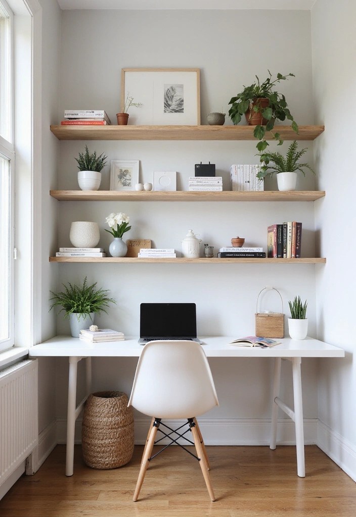 12 Minimalist Floating Shelf Hacks That Will Declutter Your Life! - 8. Create a Home Office Oasis