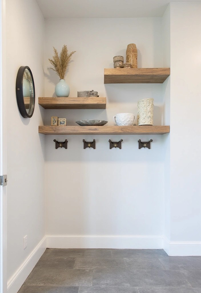 12 Minimalist Floating Shelf Hacks That Will Declutter Your Life! - 9. Create a Personalized Entryway