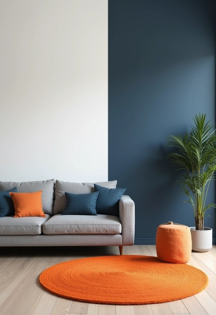 14 Modern Living Room Decor Trends with Rugs and Paints You Need to Try Right Now! - 5. Minimalist Color Blocking