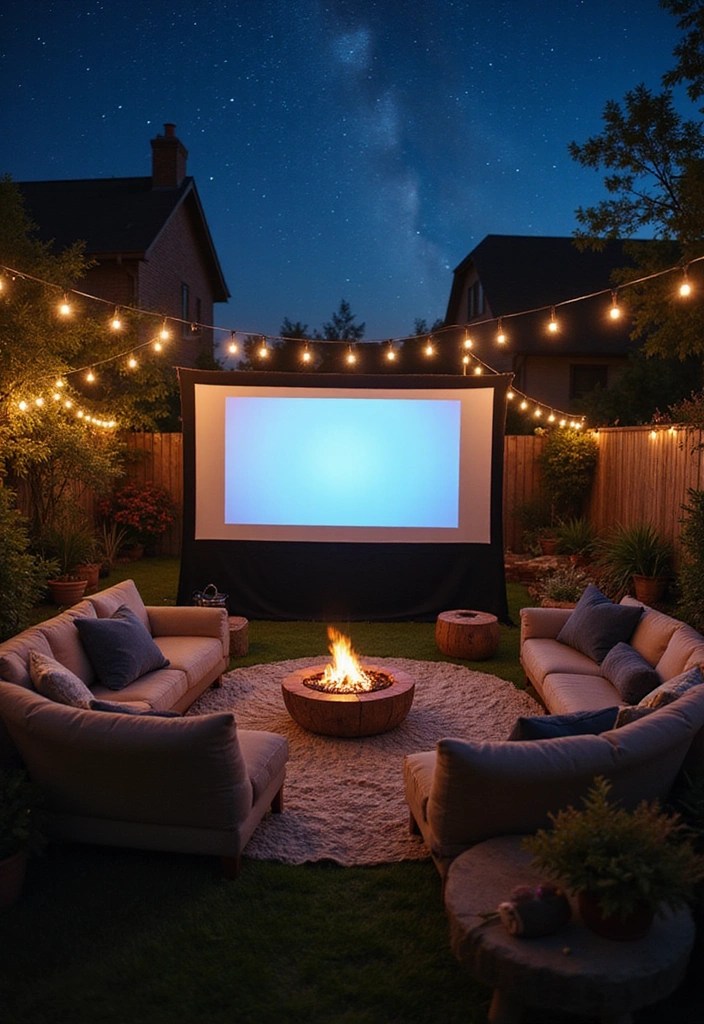 17 Spring Vibe Backyard Ideas That Will Transform Your Outdoor Space into a Paradise! - 12. Outdoor Movie Setup