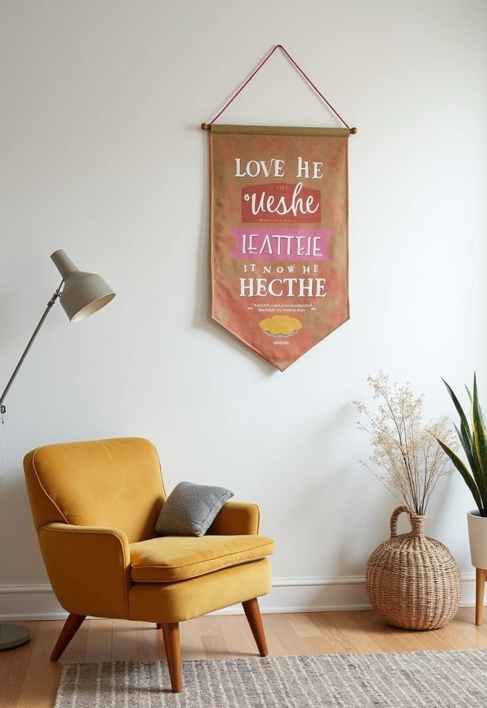 25 DIY Living Room Decor Projects That Are Budget Friendly and Minimalist! - 21. DIY Wall Banners