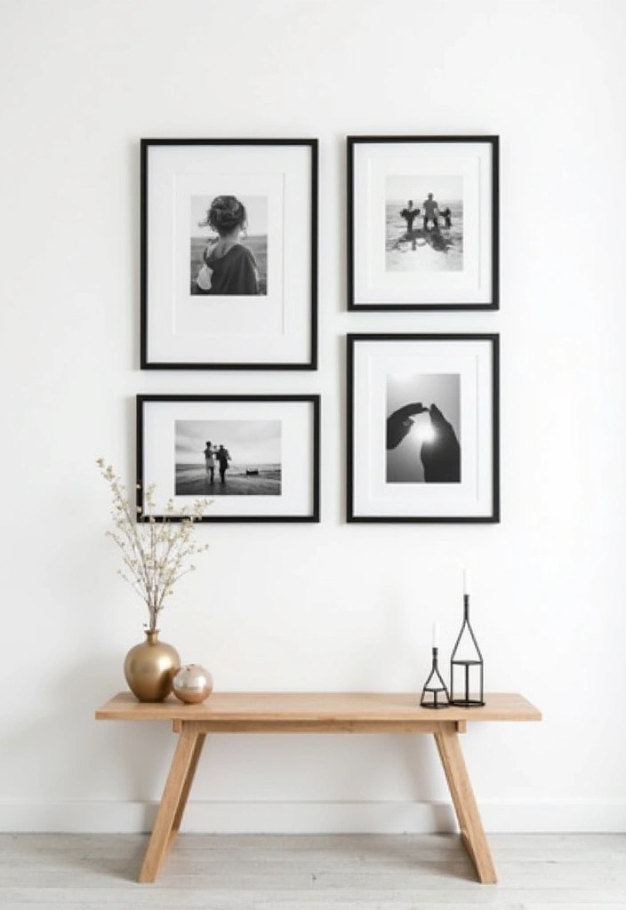 25 DIY Living Room Decor Projects That Are Budget Friendly and Minimalist! - 6. Simple Photo Gallery