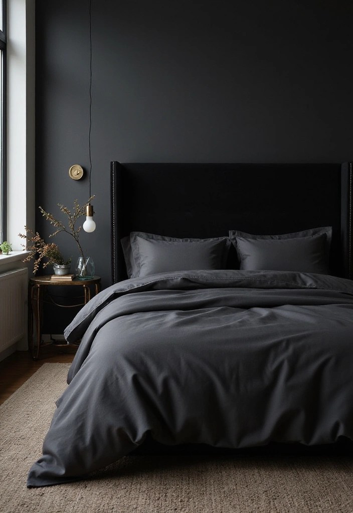 Bedsheet Colors: 15 Ways to Make Your Bedroom Shine (Discover Your Favorite Today!) - 6. Dark Hues for a Dramatic Flair