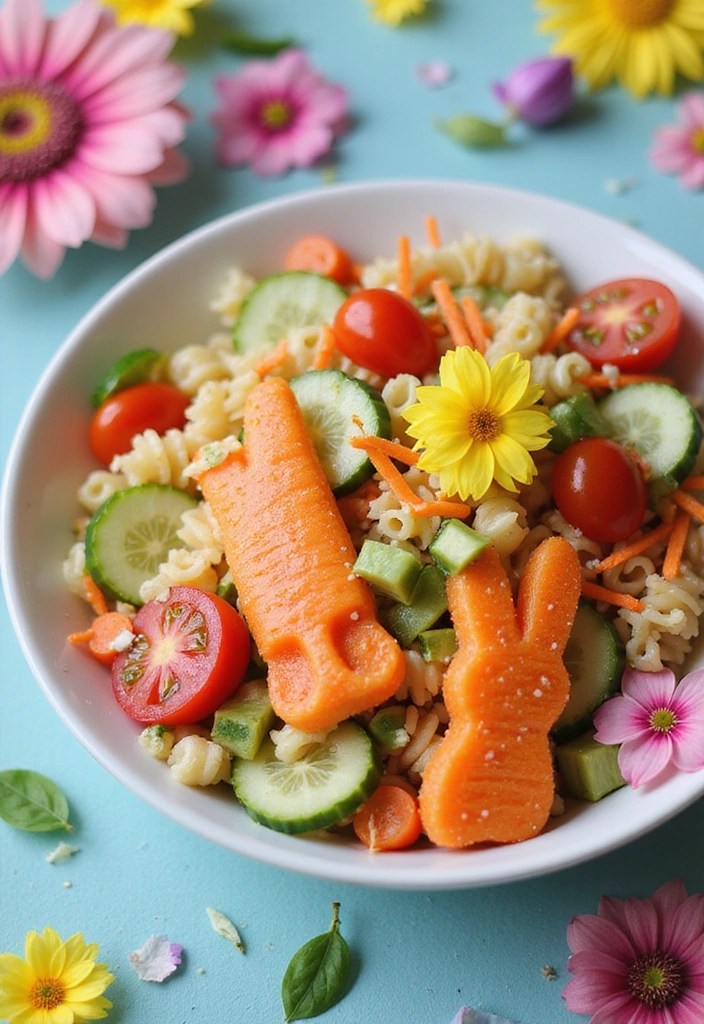 10 Adorable Easter Kids Lunch Ideas That'll Make Their Faces Light Up! - 3. Carrot Patch Pasta Salad