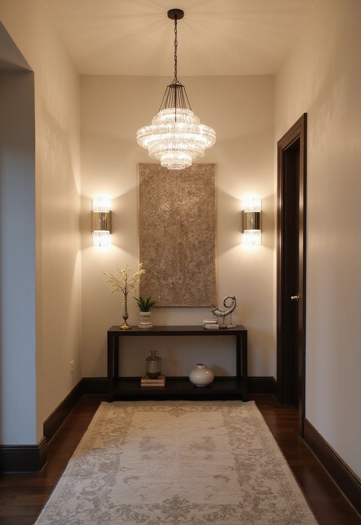 10 Hallway Decor Ideas That'll Make Your Entrance Unforgettable! - 2. Elegant Lighting Fixtures