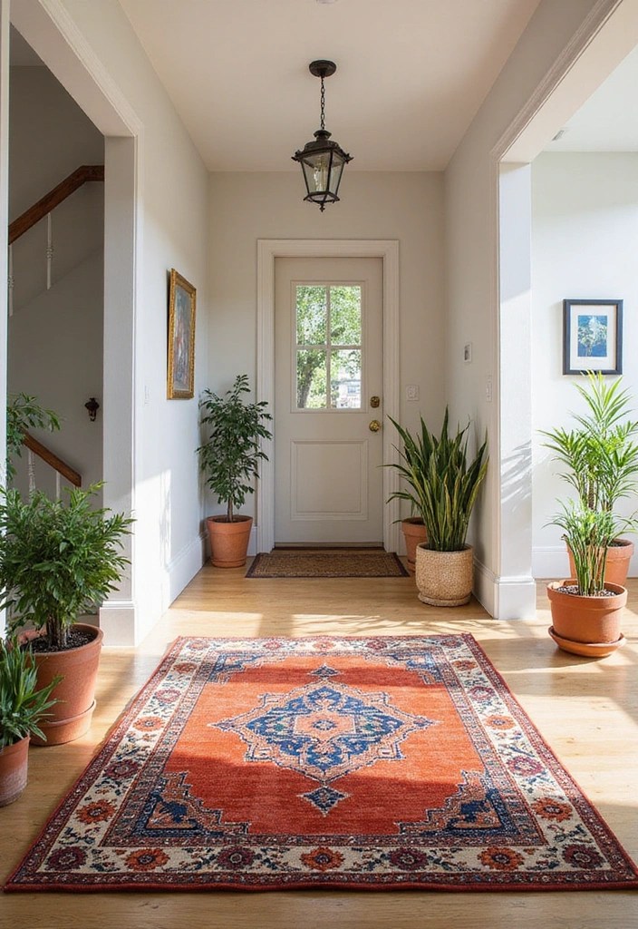 10 Hallway Decor Ideas That'll Make Your Entrance Unforgettable! - 8. Statement Rugs for Texture