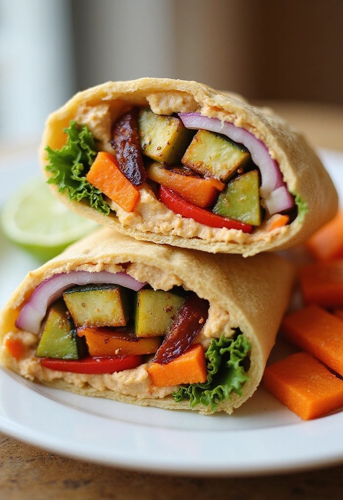 10 Quick and Tasty Light Dinners That Are Perfect for Any Night! - 10. Roasted Vegetable and Hummus Wrap