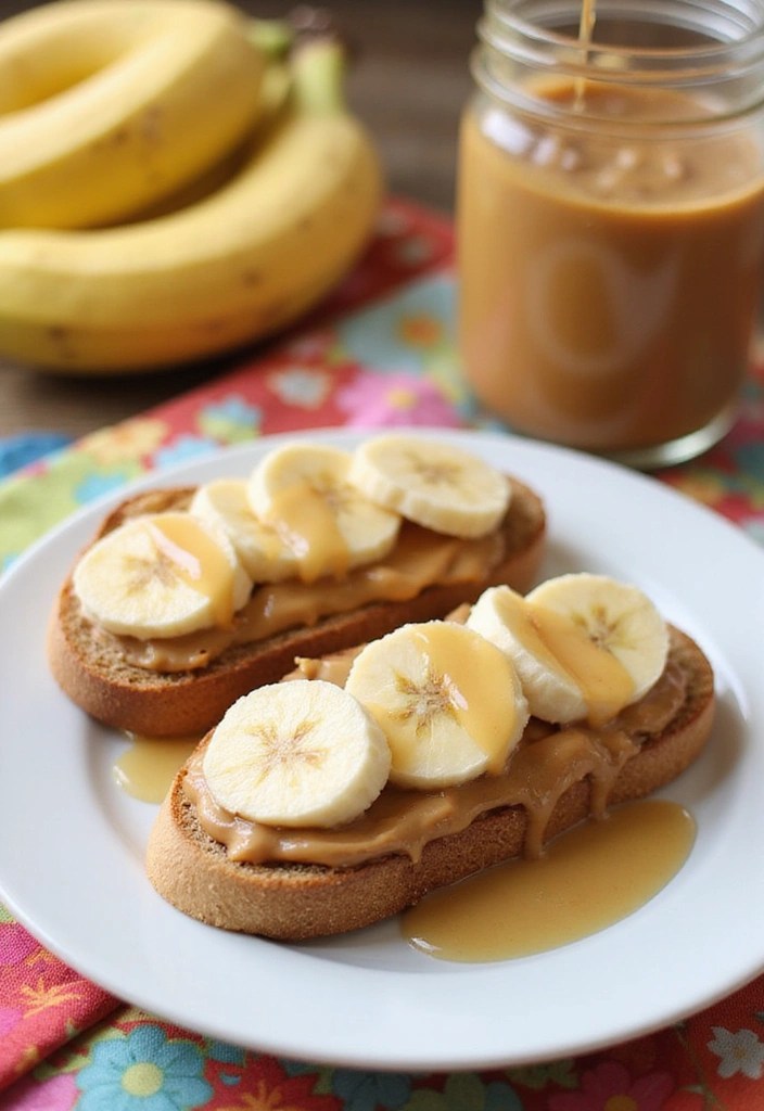 12 Quick and Easy Healthy Lunches You Can Make in Under 15 Minutes (Number 5 Is a Game Changer!) - 12. Peanut Butter Banana Toast