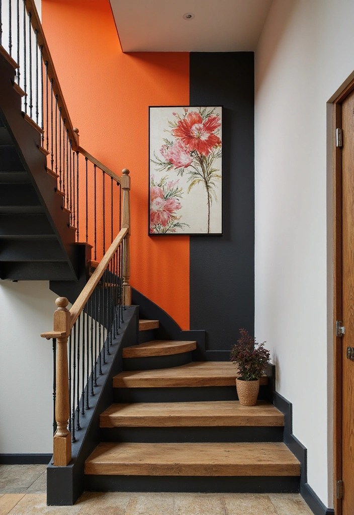 14 Budget-Friendly Small Stairs DIY Projects That Anyone Can Do (Even You Can Nail #6!) - 12. Staircase Accent Wall
