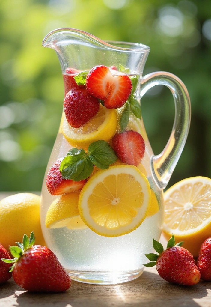 15 Infused Water Recipes That Will Transform Your Summer Hydration! - 10. Strawberry Lemon Basil Infused Water