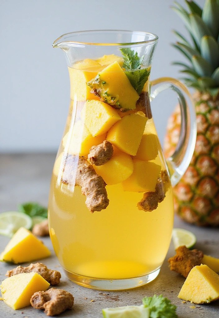 15 Infused Water Recipes That Will Transform Your Summer Hydration! - 12. Spicy Pineapple Ginger Infused Water