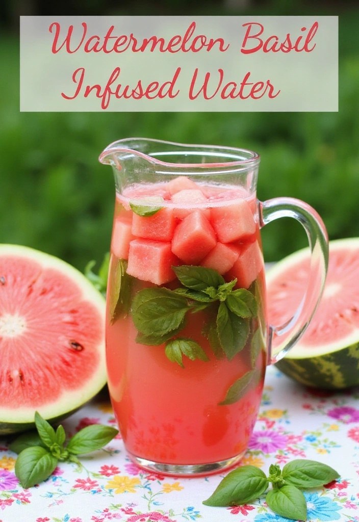 15 Infused Water Recipes That Will Transform Your Summer Hydration! - 4. Watermelon Basil Infused Water