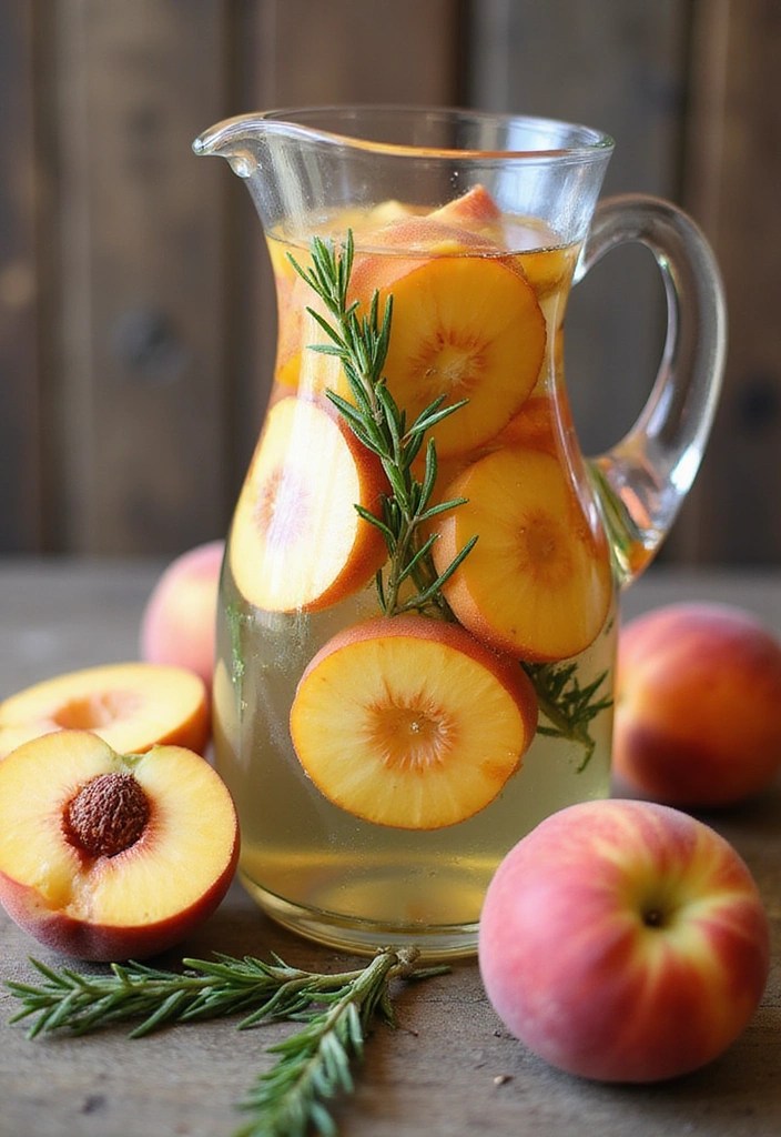 15 Infused Water Recipes That Will Transform Your Summer Hydration! - 7. Peach Rosemary Infused Water