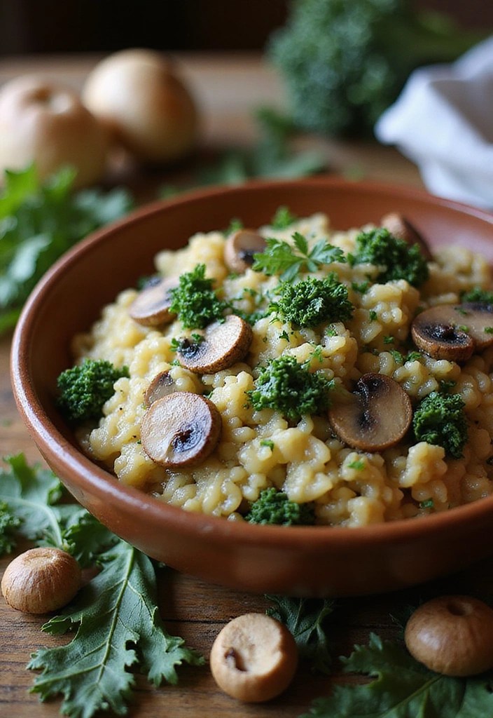 15 Vegan Kale Dishes That Will Make Even Meat-Lovers Drool! - 11. Kale and Mushroom Risotto