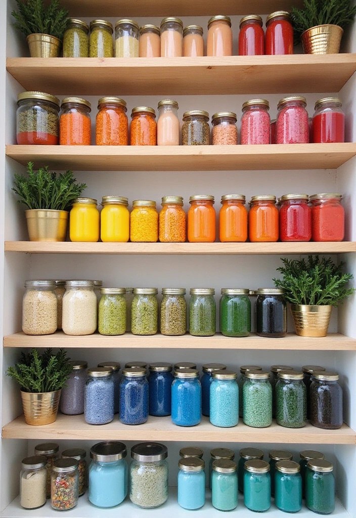 17 Pantry Ideas That Will Inspire You to Get Creative! - 1. Color-Coded Bliss