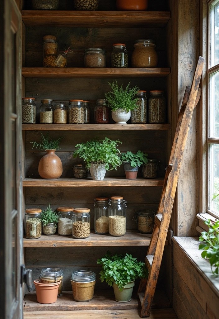 17 Pantry Ideas That Will Inspire You to Get Creative! - 2. Rustic Charm with Wooden Shelves