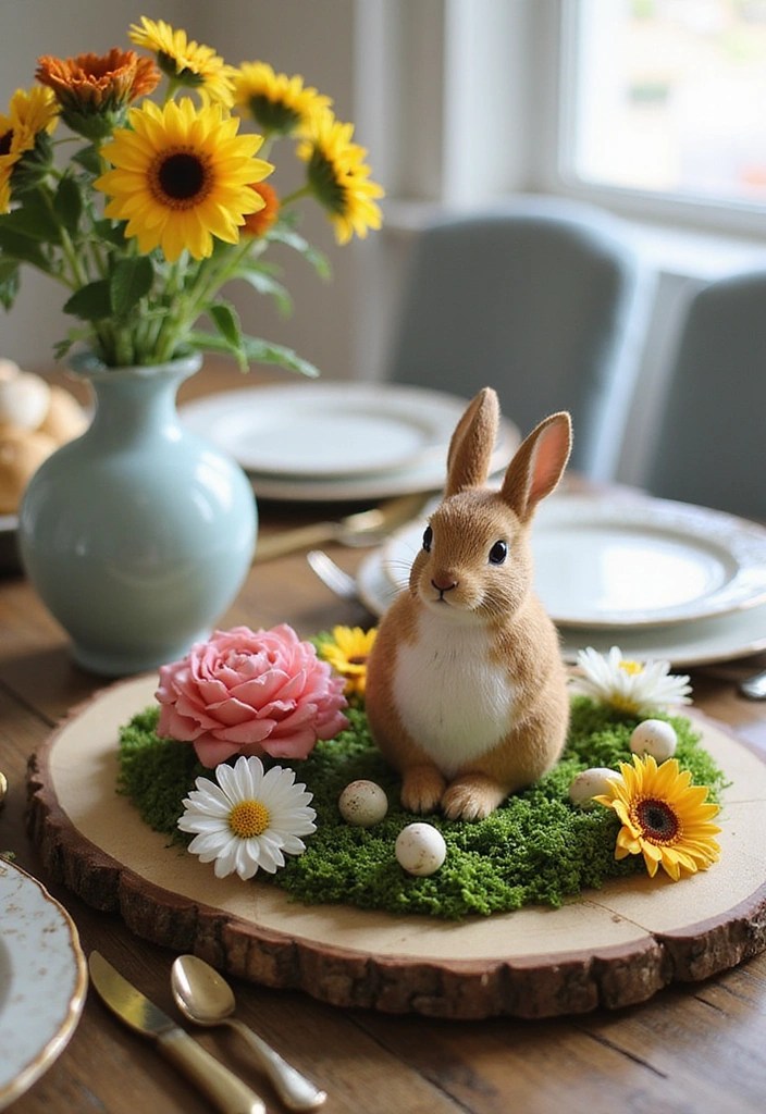 25 Budget-Friendly Easter Decor Hacks That Look High-End (You Won't Believe #8!) - 2. Rustic Bunny Centerpiece