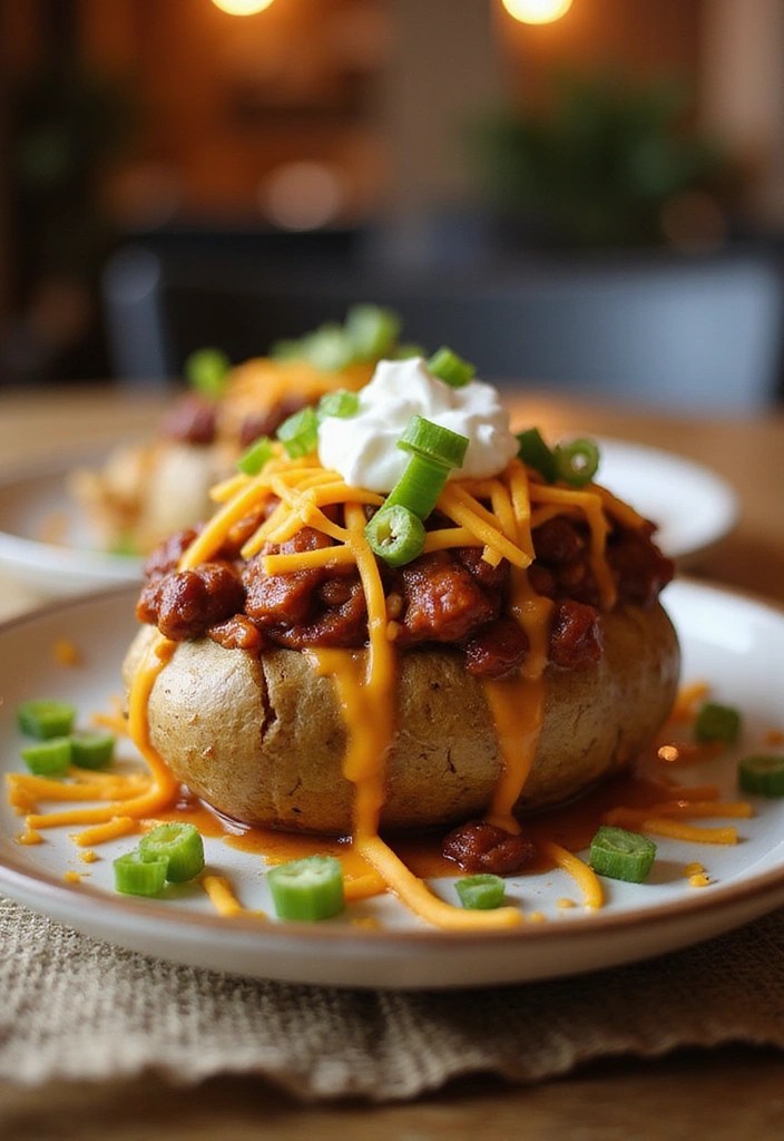 11 Savory Baked Potato Recipes You'll Be Craving (Especially #4!) - 8. Chili-Cheese Baked Potatoes